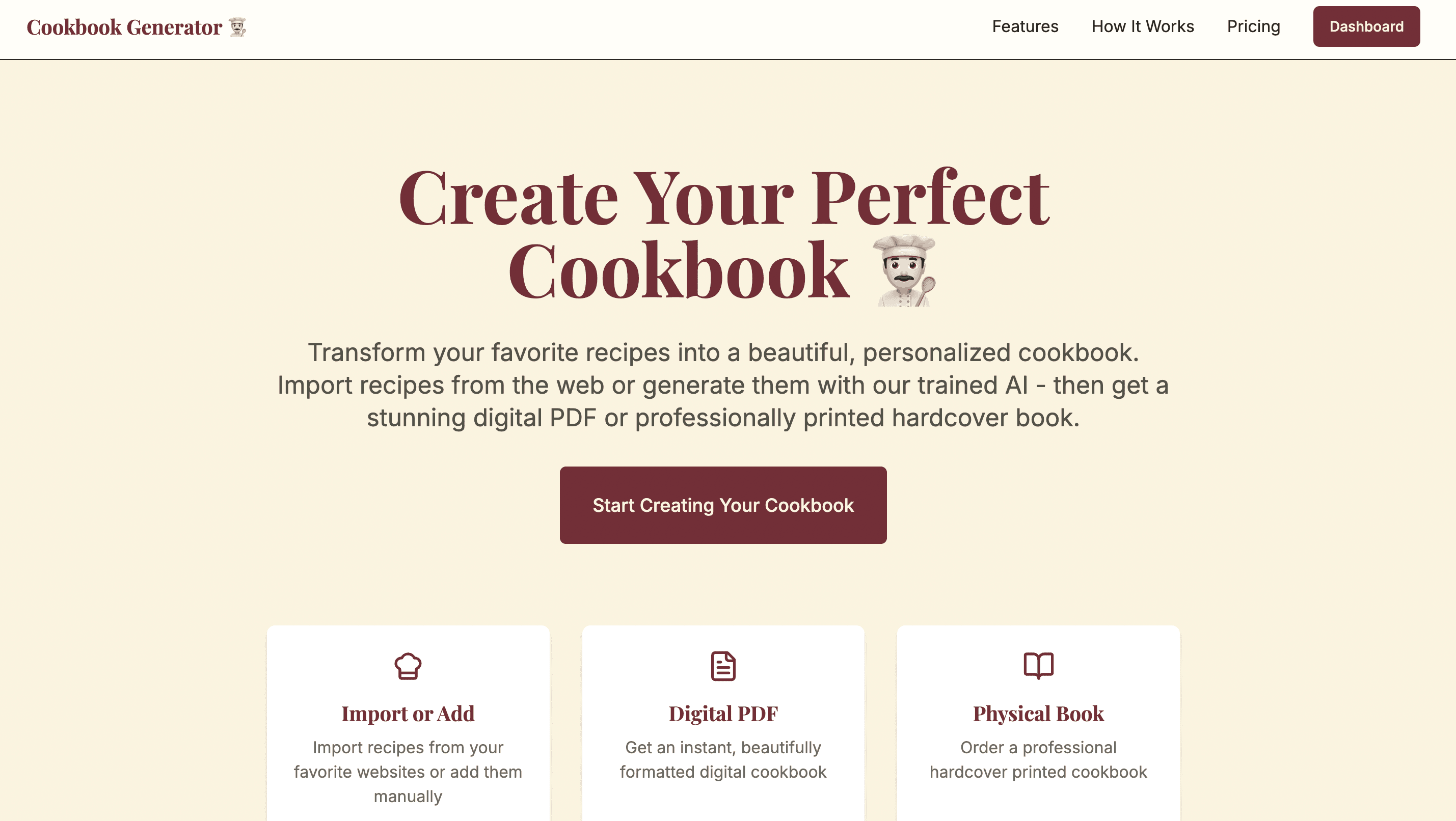 Cookbook Generator project screenshot