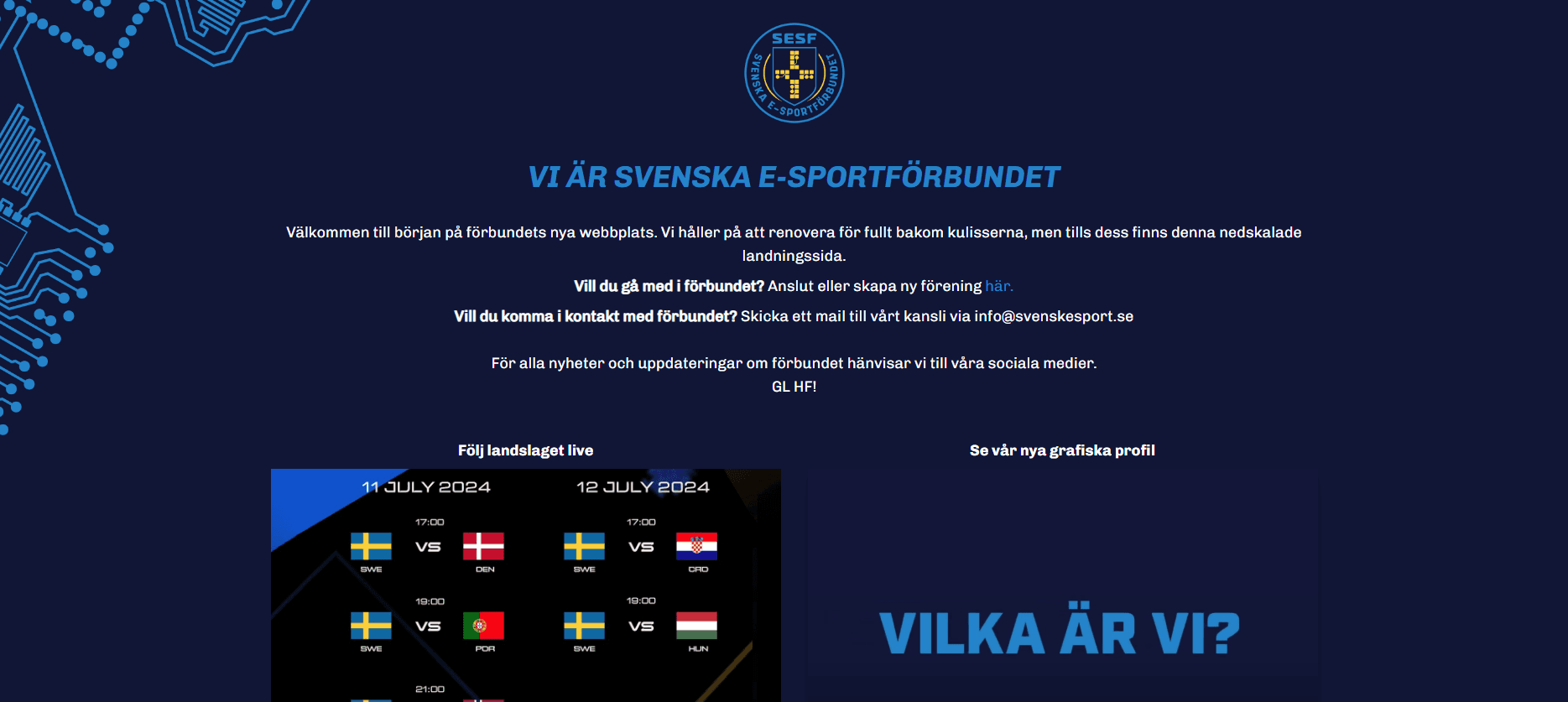 Svenska Esportförbundet project screenshot